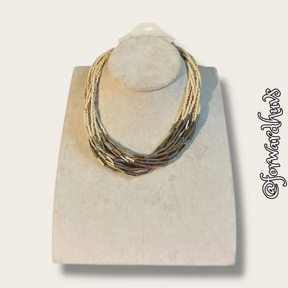 Bundle Sale 3 for $15 | Christopher and Banks Cream Seed Bead Necklace